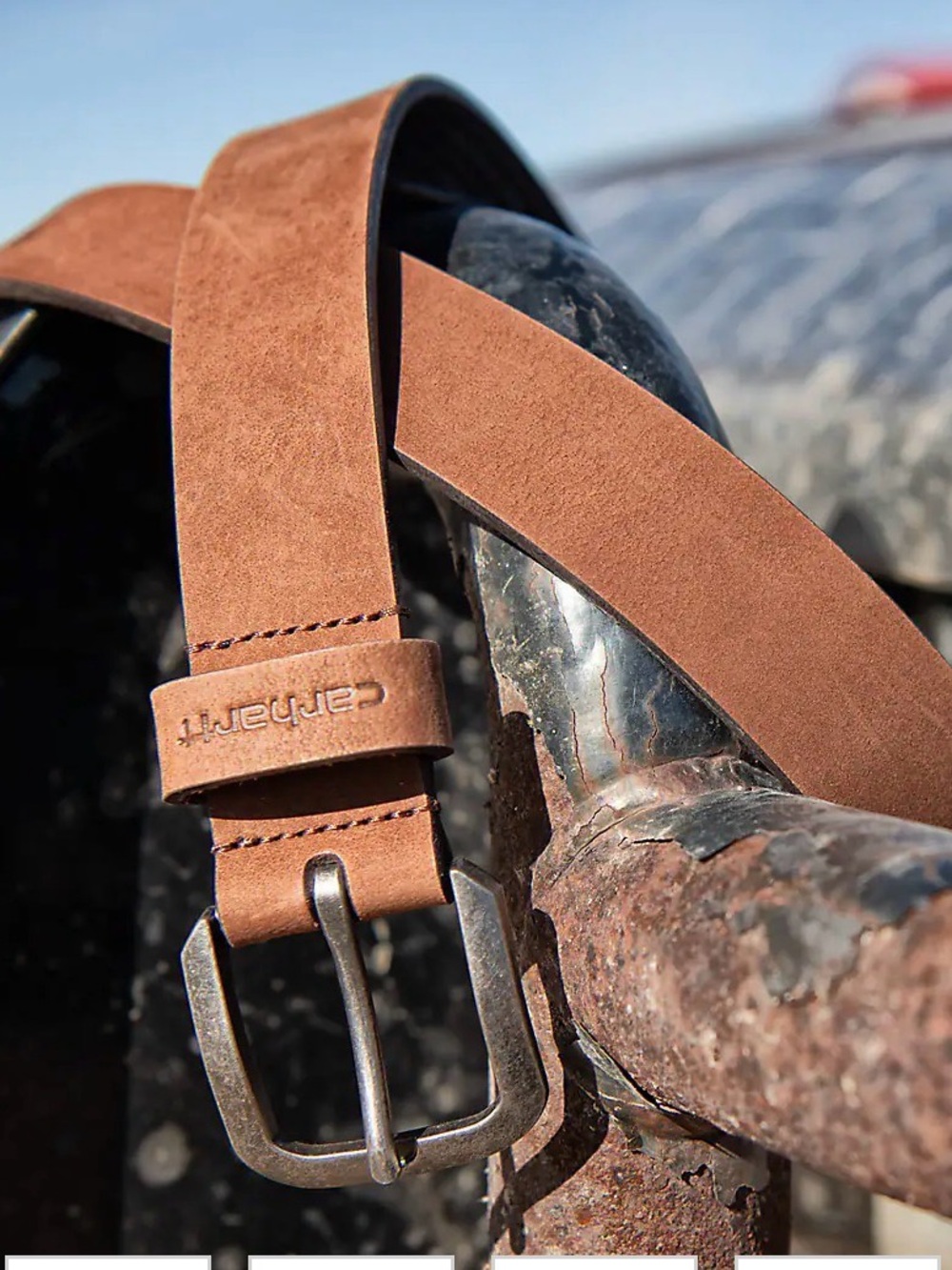 Carhartt Woman’s Brown Saddle Leather Belt with Brushed Metal Buckle Medium NWT